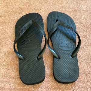 Havaianas black flip flop thong sandals rubber flip flops summer shoes open toe